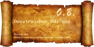 Oesztreicher Bónis névjegykártya